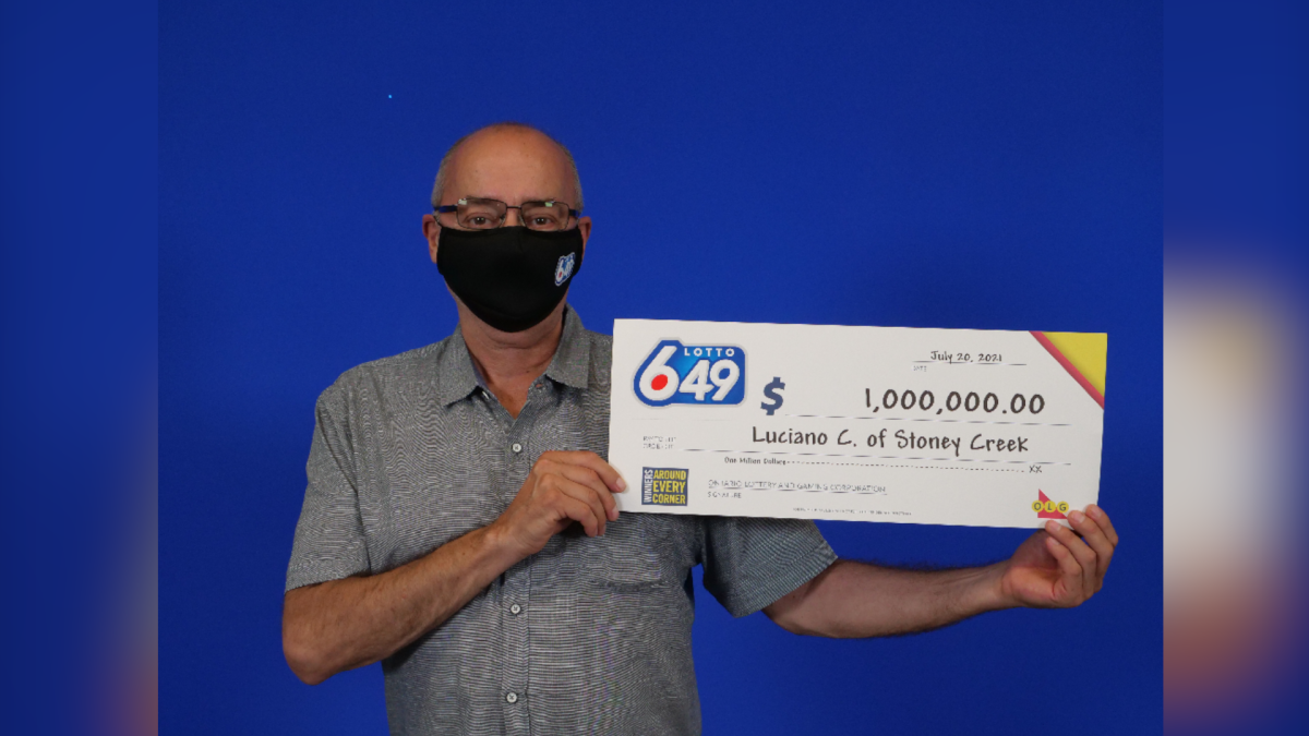 Retiree Luciano Carbone, 65, from Stoney Creek won the $1 million guaranteed prize in the June 30, 2021 Lotto 6/49 draw.