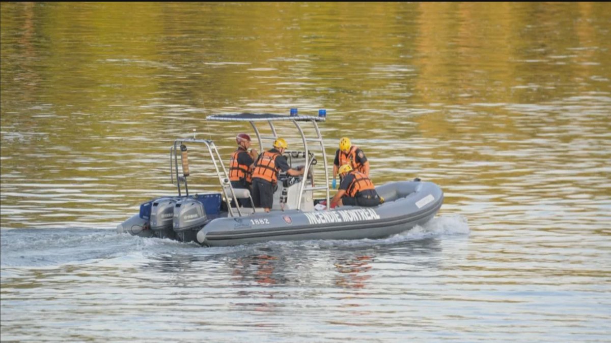 Emergency crews search for a missing boater in the St. Lawrence River on Sunday, July 11, 2021.