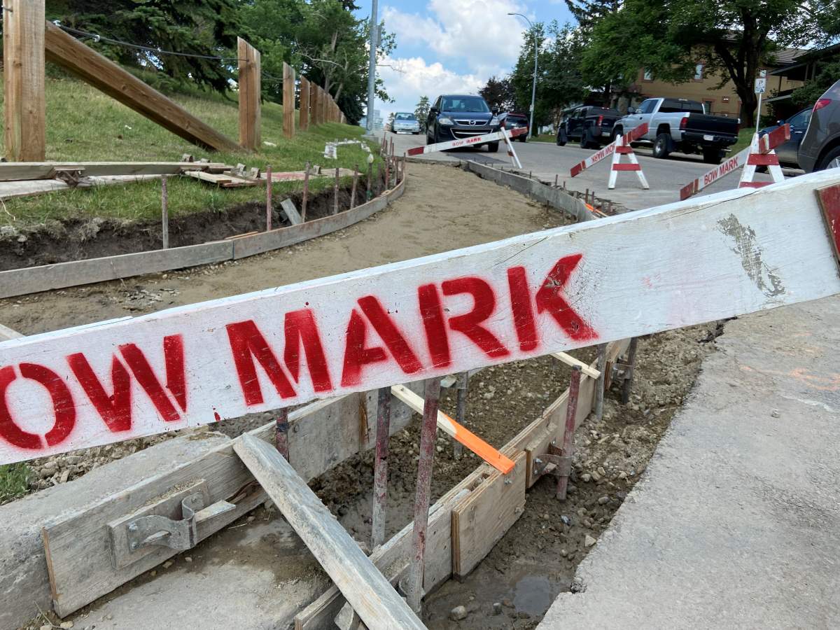 Sidewalk construction in Ramsay.