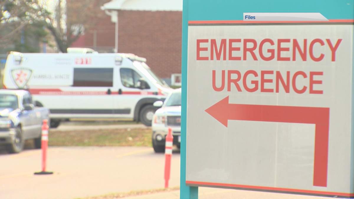 An ambulances sits outside The Moncton Hospital