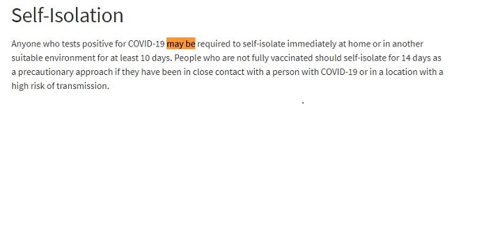 A screen capture of the government’s website on Thursday afternoon.