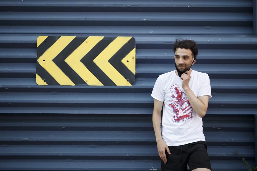 Canadian actor, producer and director Jay Baruchel poses for a photo at the 5 Drive-In Theatre in Oakville, Ont. He plays co-founder Mike Lazaridis in the soon-to-be released movie 'Blackberry'.