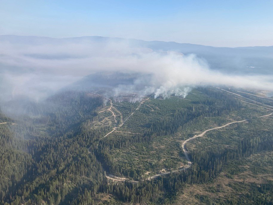 An aerial view of the Brenda Creek wildfire on July 26.