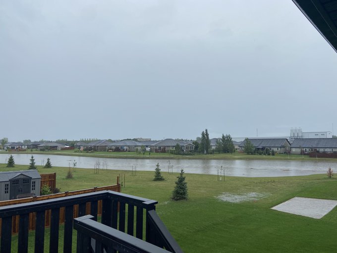 The reservoir in Steinbach was nearly 50 feet wide, according to residents.
