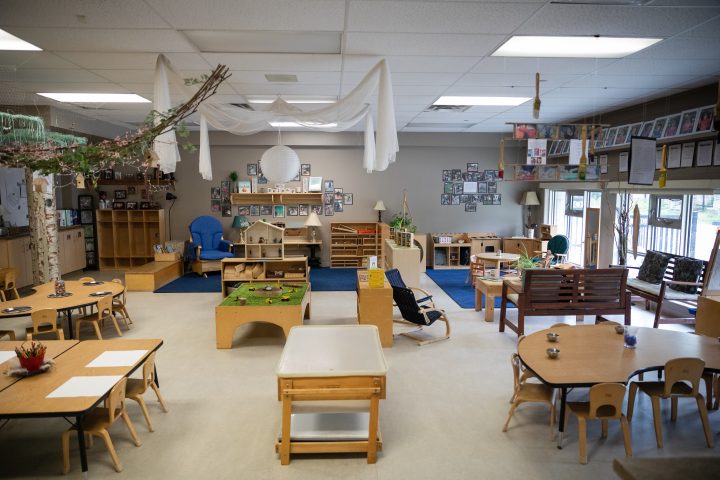 An empty pre-school room at Compass Early Learning & Care in Bowmanville, Ont.