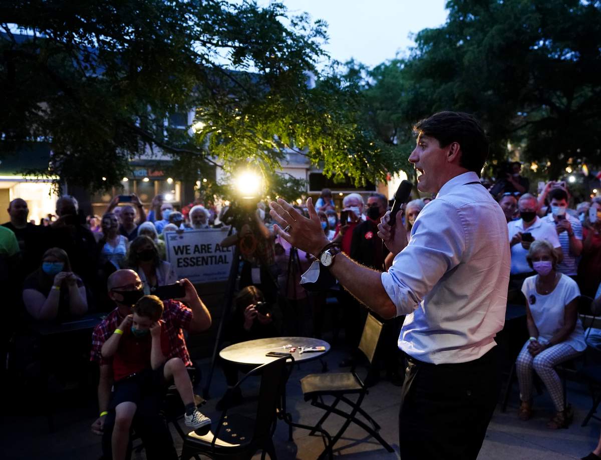 Liberal Leader Justin Trudeau makes a campaign stop in Cobourg, Ont., on Monday, Aug 16, 2021. THE CANADIAN PRESS/Sean Kilpatrick