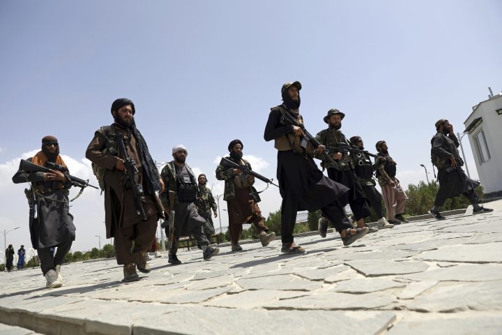 Taliban fighters patrol in Kabul, Afghanistan, Thursday, Aug. 19, 2021.