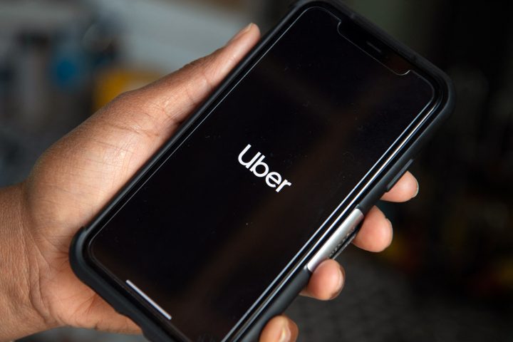 The Uber logo is seen in this file photo.