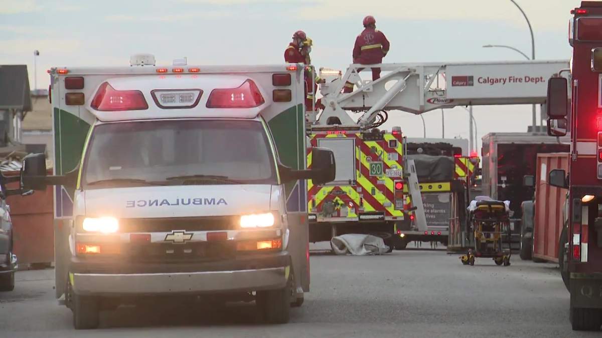 A Calgary construction worker fell from the roof he was working on into the open basement of the under-construction home next door at 500 block of Masters Road SE. in the Mahogany neighbourhood on Thursday, August 26, 2021.