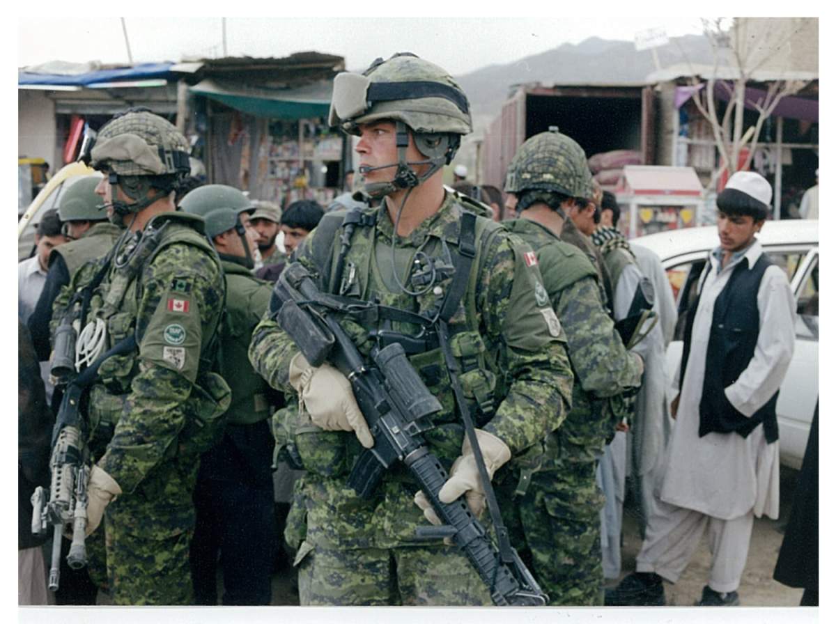 Canadian troops on patrol in Afghanistan. (2004)