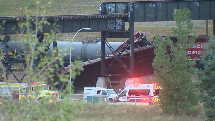 CP Rail brought in vacuum trucks to clean up the spill and the CFD said firefighters would remain on standby at the scene.