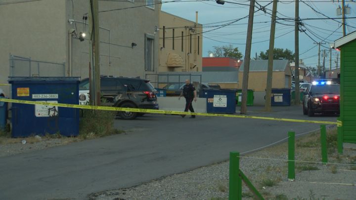 Calgary police tape off an area near 17 Avenue and 35 Street S.E. on Aug. 9, 2021.