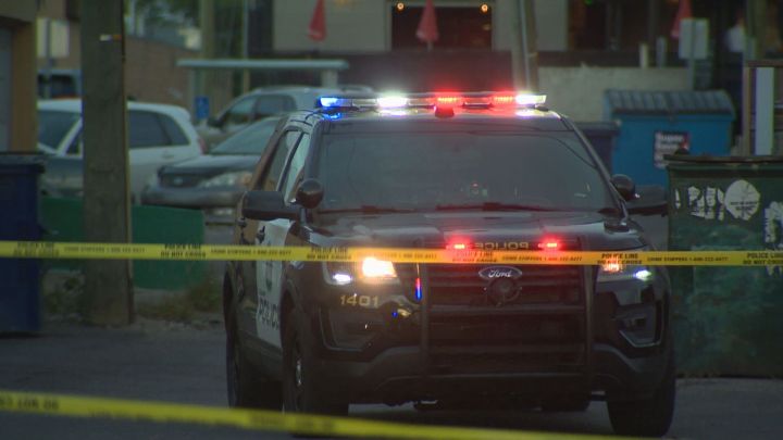 Calgary police tape off an area near 17 Avenue and 35 Street S.E. on Aug. 9, 2021.