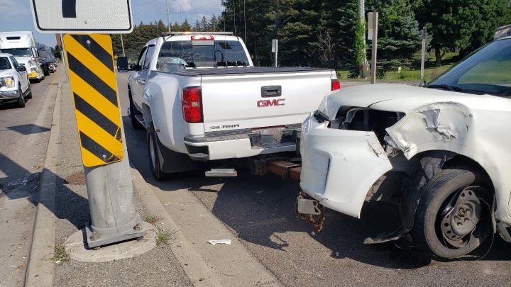 According to police, the woman was charged with impaired driving and with having a blood alcohol concentration over 80.