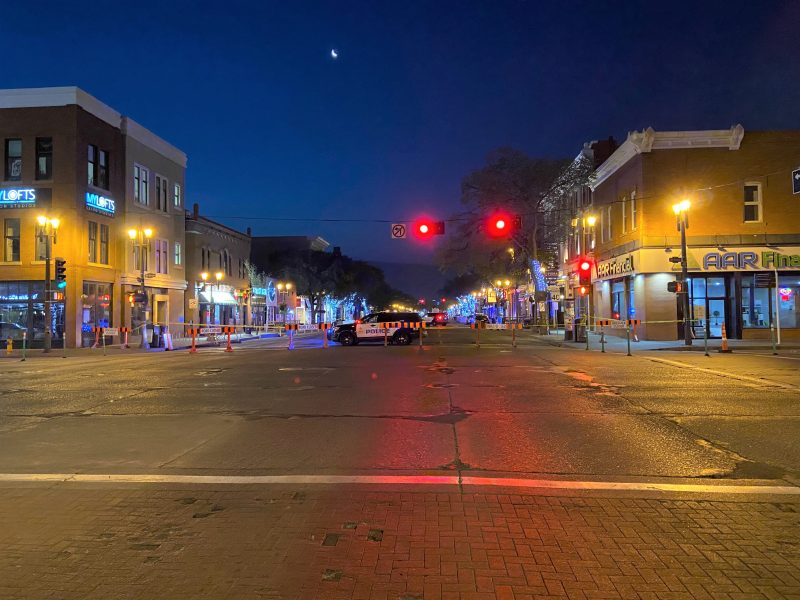 Edmonton police closed a section of Whyte Avenue on Wednesday, Aug. 4, 2021, for an investigation.