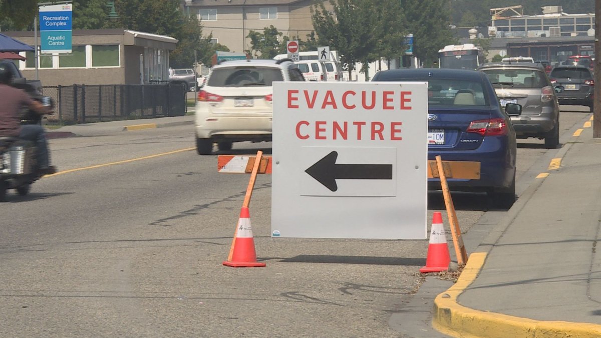 File photo of a sign for the emergency support services centre in Vernon, B.C., in 2021.