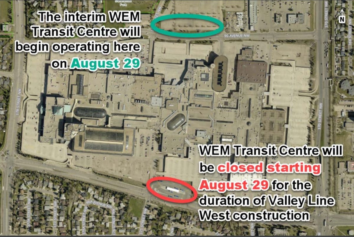 West Edmonton Mall Transit Centre Relocates For Several Years Due To Lrt Construction Edmonton Globalnews Ca