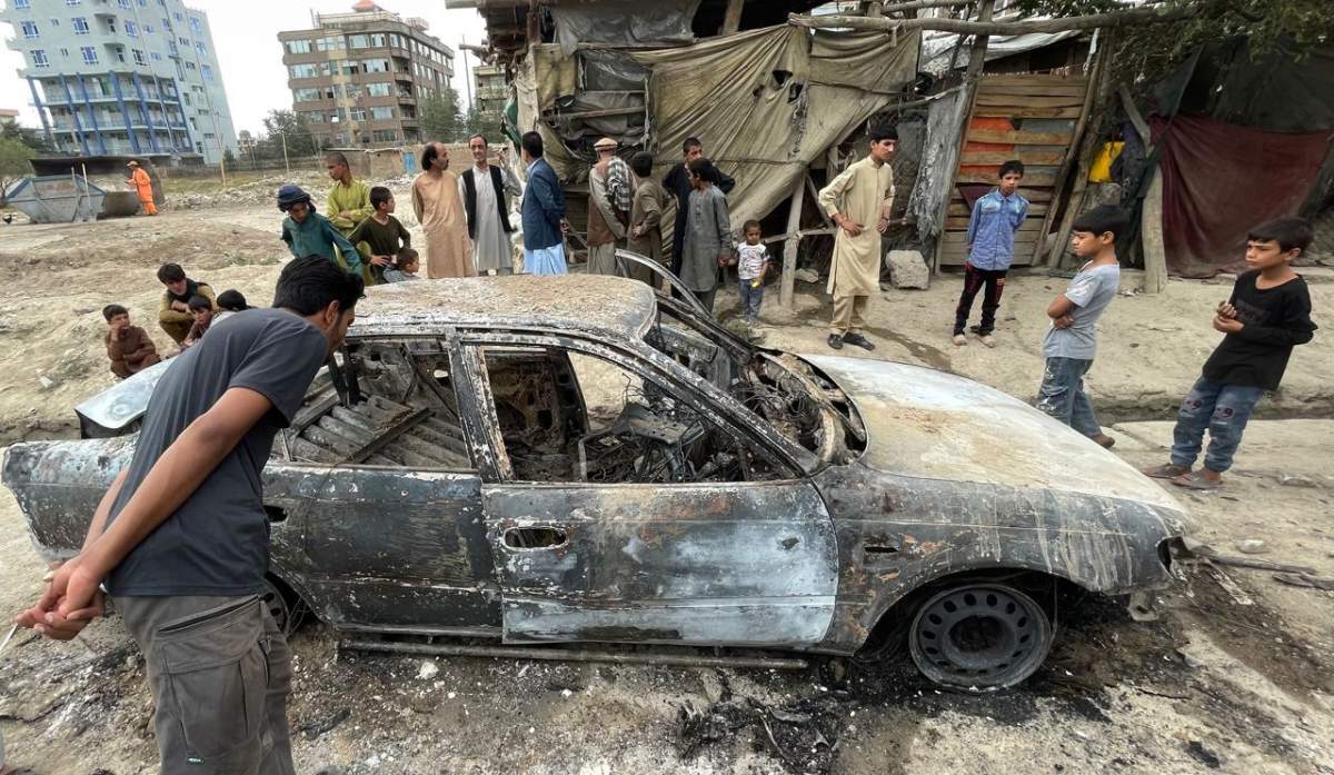 A view from the scene after at least five rockets were fired at the Afghan capital Kabul’s Hamid Karzai International Airport on Aug. 30, 2021. Local sources confirmed the rockets were fired but intercepted via defense systems installed at the airport.