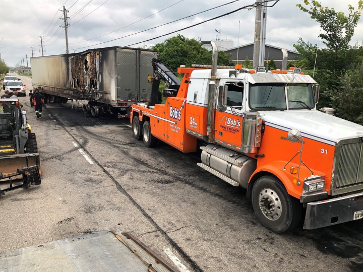 Guelph police investigate fire in transport truck trailer carrying ...