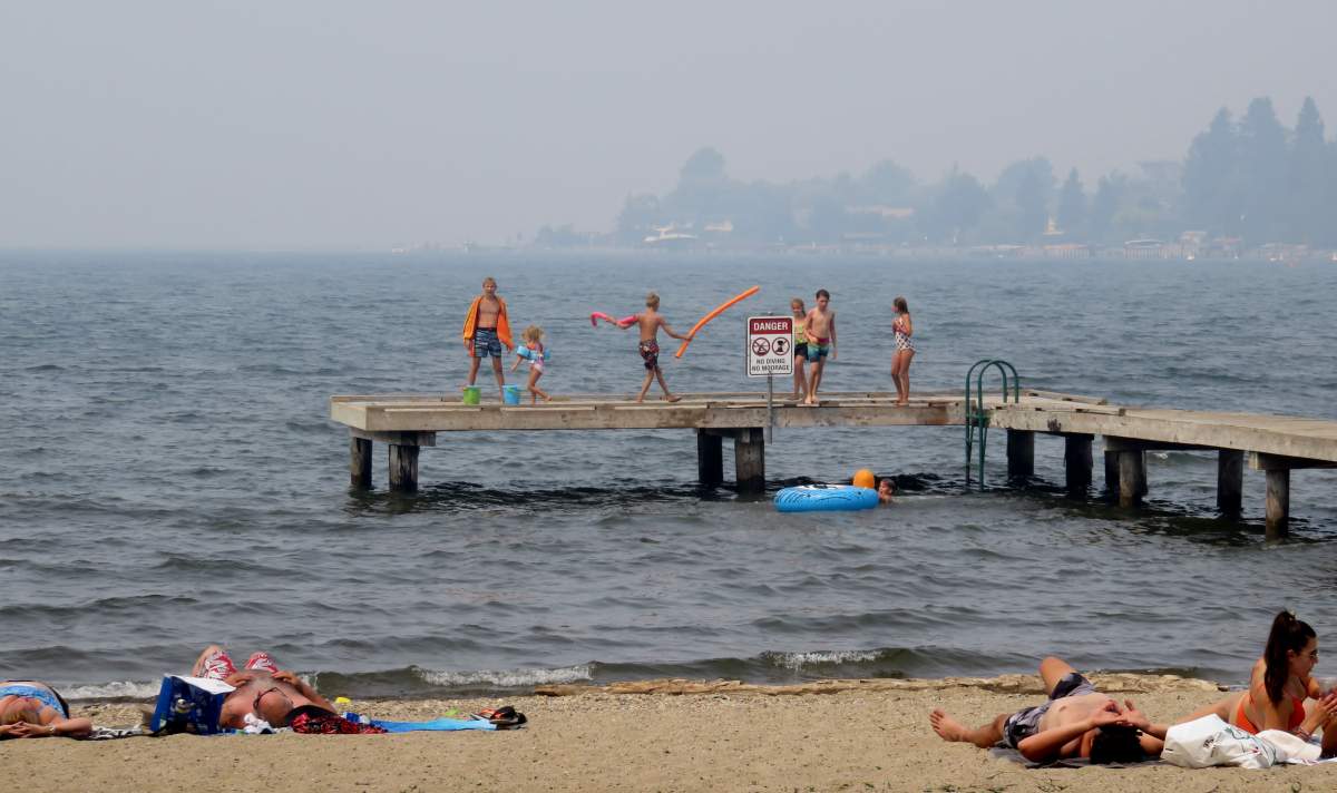 Hobson Beach in Kelowna, B.C., on Saturday, July 31, 2021.