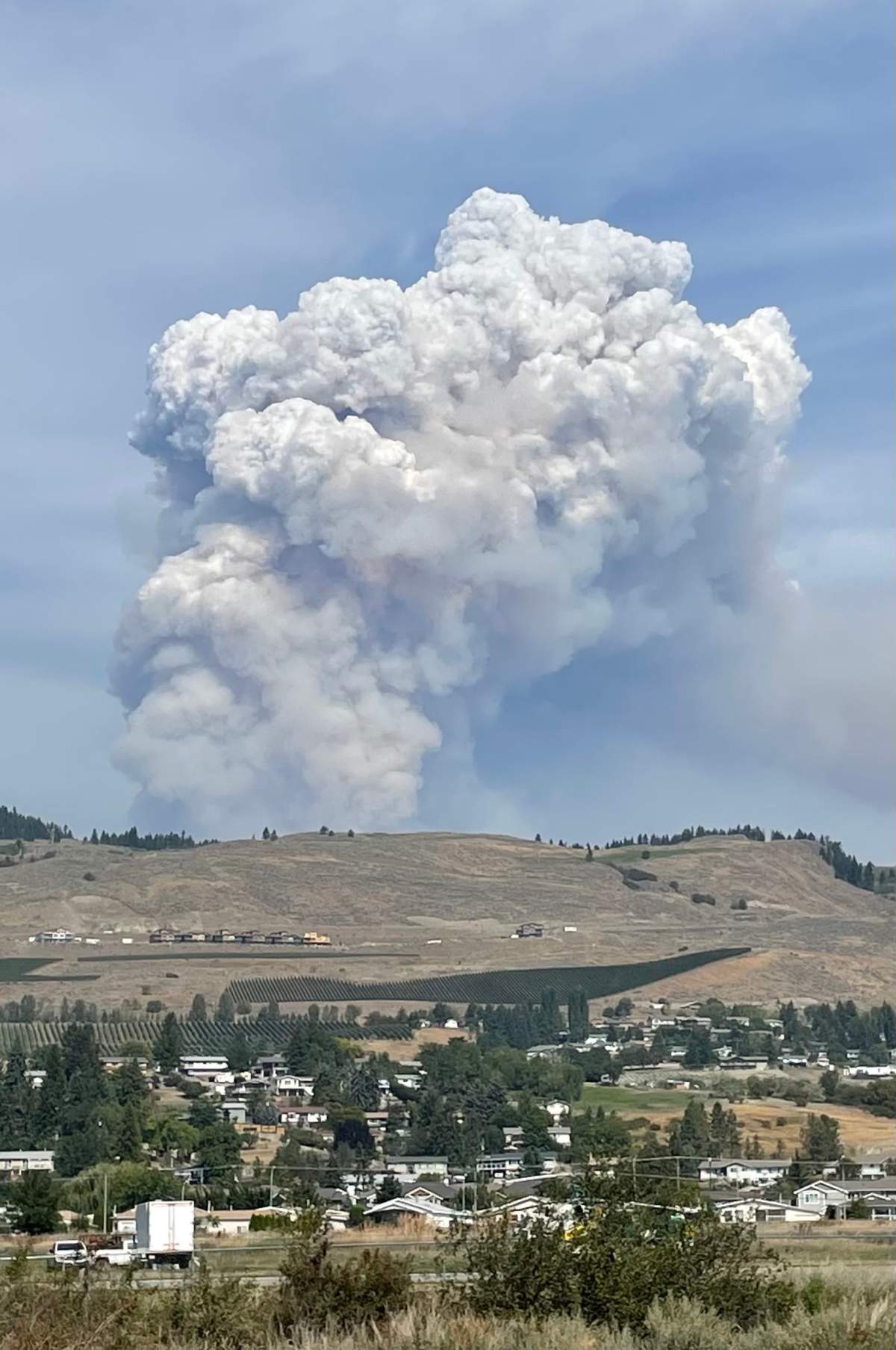 Suzanne Kristensen took this picture from the Marshall Field in Vernon Aug. 30 just an hour after the planned ignition started.