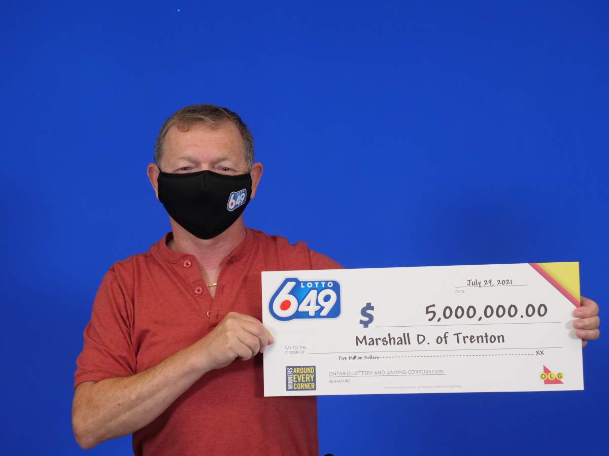 Marshall Dominey of Trenton won $5 million playing OLG’s Lotto 649.