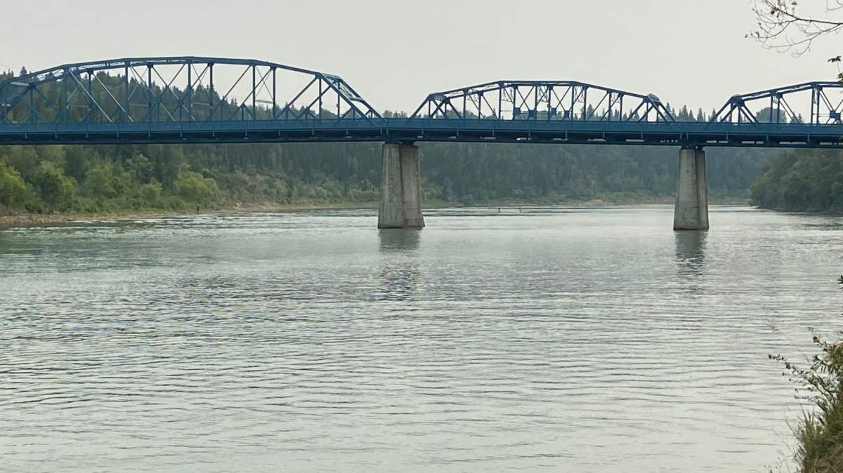Edmonton rescue crews searched for a missing swimmer near Dawson Bridge on Sunday, Aug. 1, 2021.
