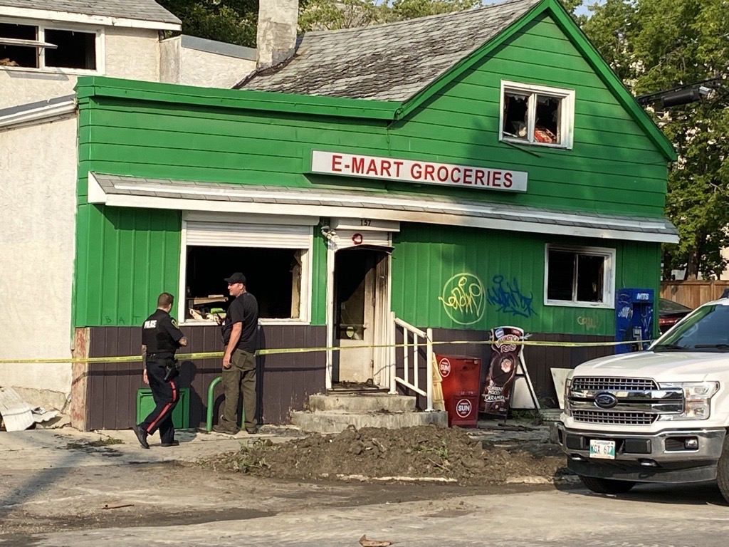 Photo of fire damage to the commercial building on Scott Street