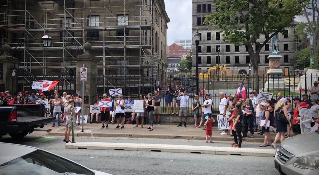 More than 100 people showed up the demonstration on Saturday.