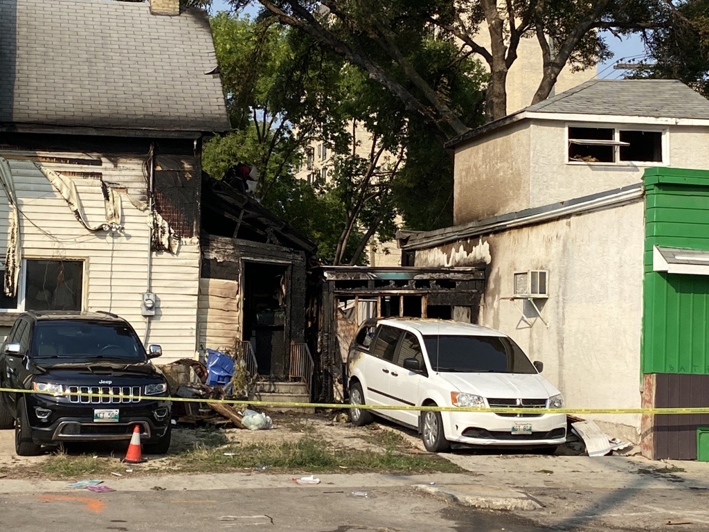 Photo of the fire damage to the two-storey home on Wardlaw Ave. 
