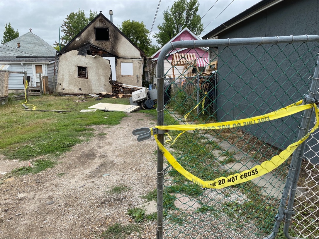 The scene on Redwood Avenue.