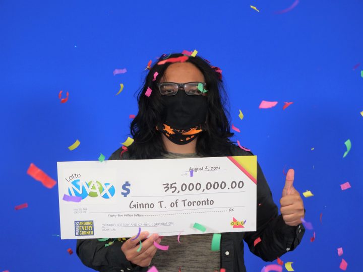 Toronto resident Ginno Torres won $35 million in the June 22 Lotto Max draw.