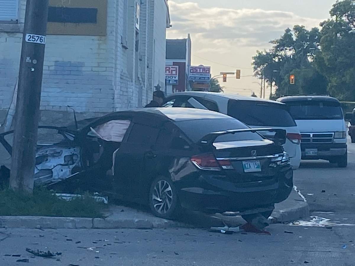 A two vehicle collision closed the intersection of Dufferin Avenue and Parr Street Wednesday night.