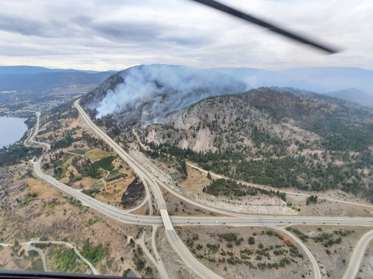 An aerial view of the Mount Law wildfire on Aug. 26. On Saturday, Sept. 4, the BC Wildfire Service said no further updates will be posted to its website regarding the 976-hectare blaze.