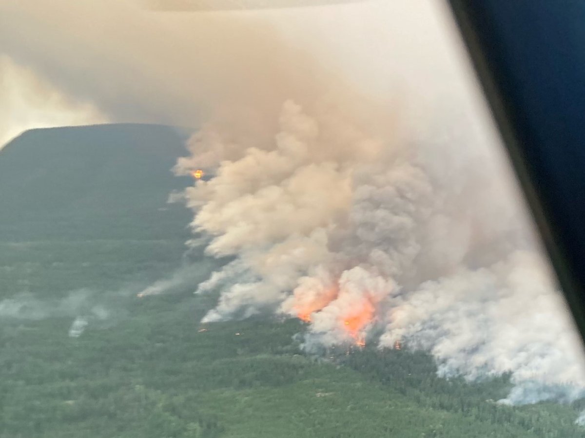 An aerial view of the Octopus Creek wildfire from July 20. Aerial ignitions are planned this week, and residents in the surrounding areas, including the communities of Edgewood and Fauquier, are being advised that smoke will be visible.