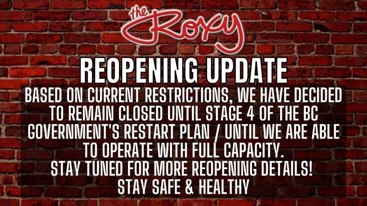 The Roxy nightclub plans to reopen in September at the earliest.