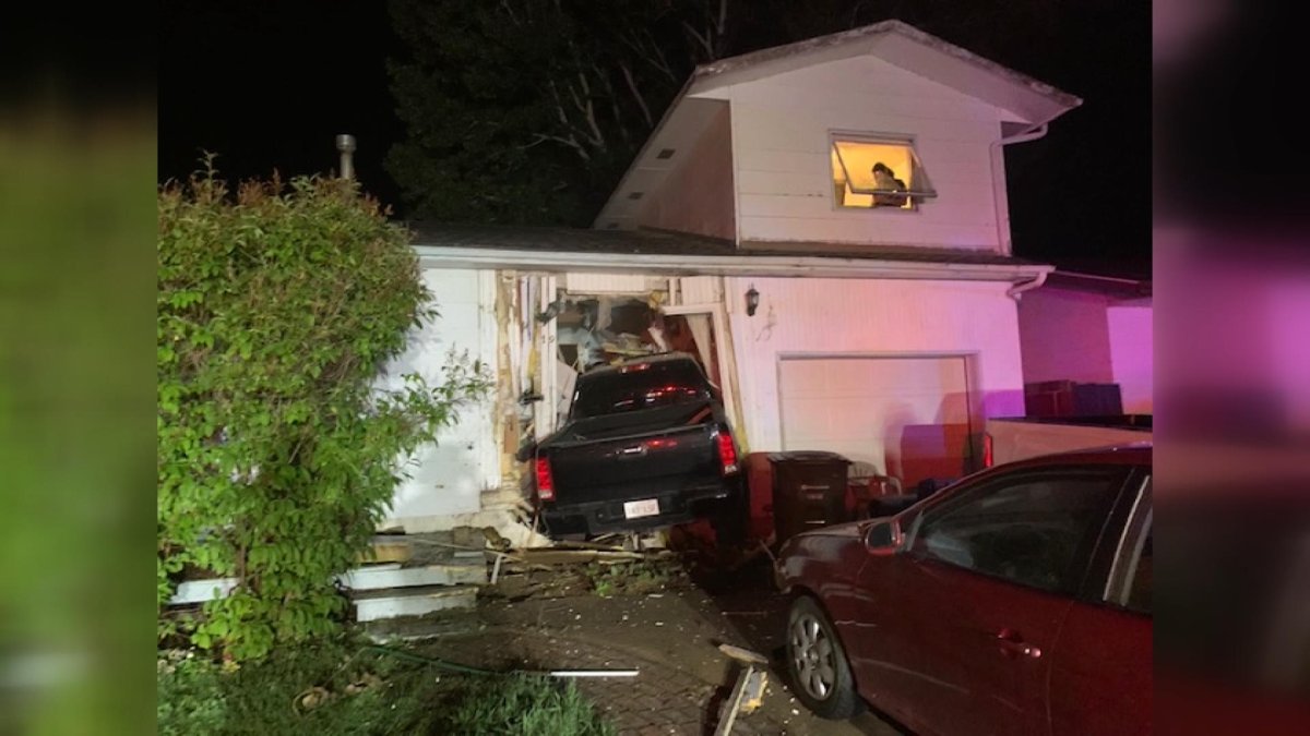 Saskatoon police said a vehicle crashed into a home on Wednesday, Aug. 18 2021.