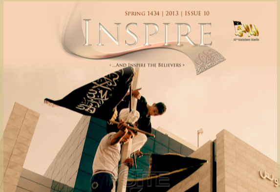 Cover of the Al Qaeda propaganda magazine Inspire. Copies of the publication were found by police on Daniel Khoshnood's phone, a Crown prosecutor told the Ontario court Friday.
