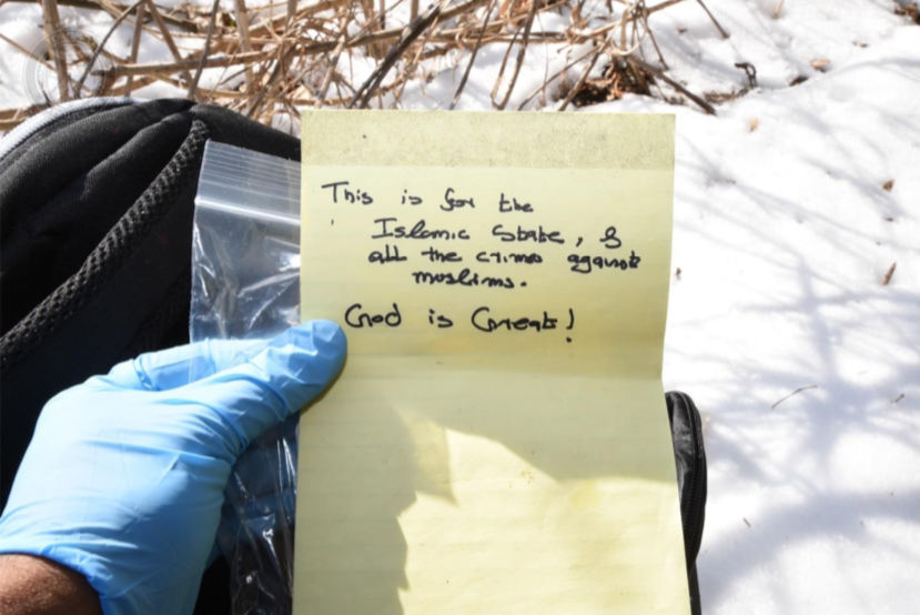 Note found by police following Feb. 21, 2020 Toronto hammer attack.