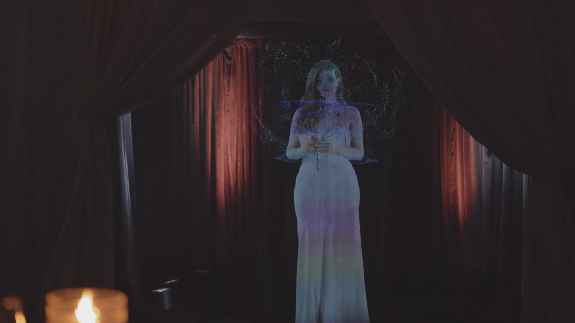 The moment a hologram of bridesmaid Sarah Redington appeared at the Niagara-on-the-Lake wedding of her friends Brittany Smith Gallant and Jeff Gallant.