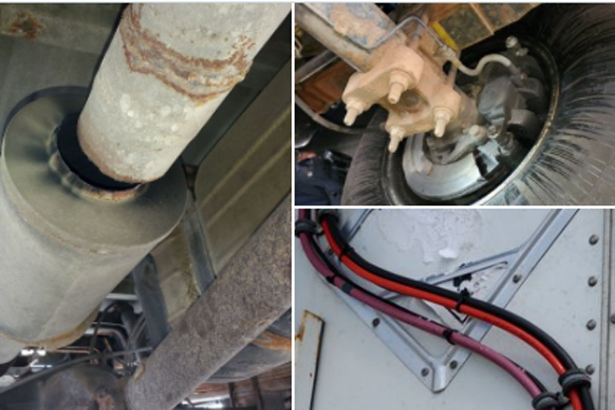 Waterloo Regional Police displayed photos and video of the offending vehicles that showed some of the infractions.