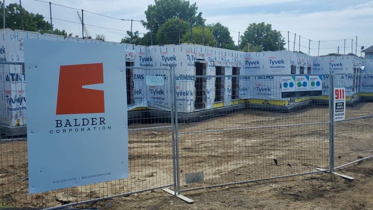 Construction continues on the apartment complex on University Ave. West in Cobourg on Aug. 12, 2021.