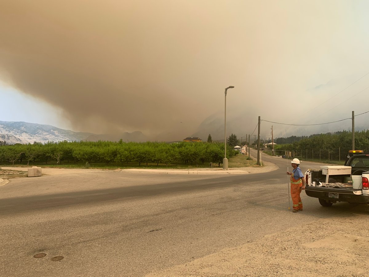 Photo taken on July 20 of the Nk'Mip fire burning north of Osoyoos. 