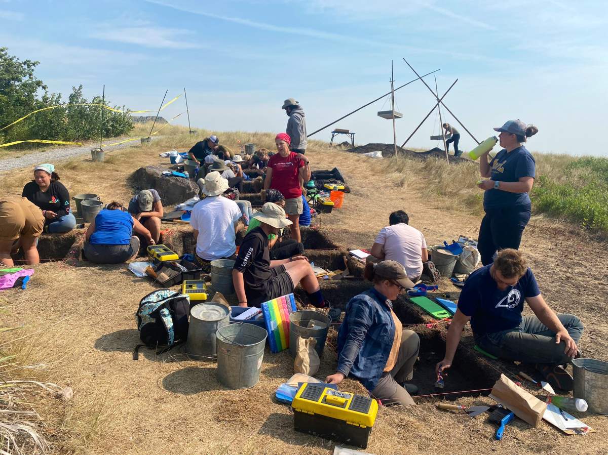 A group of archaeology students from the University of Lethbridge.