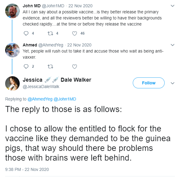 One of the tweets Liberal candidate Jessica Dale-Walker has apologized for.