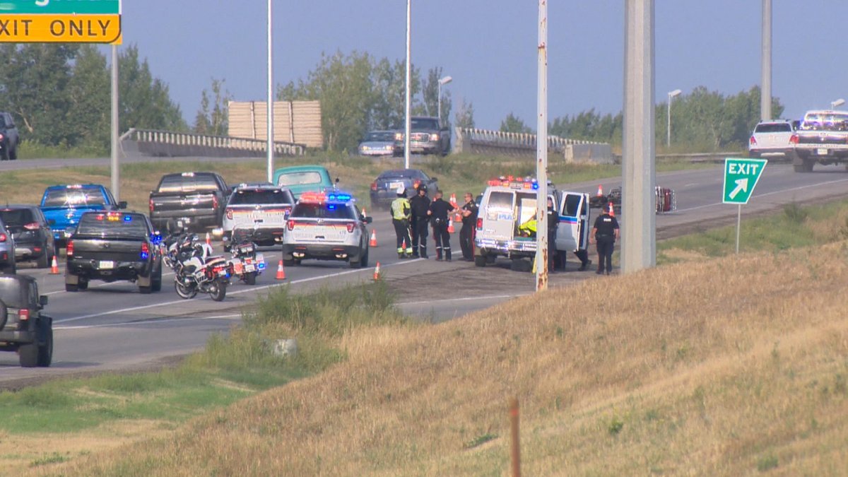 Eastbound traffic on Circle Drive was backed up for some time as officers investigated a single-motorcycle crash in Saskatoon.