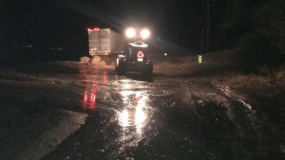 Crews worked through the night on Highway 1 to try and clear as much debris as possible from a mudslide.