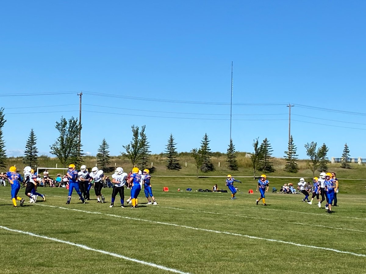 Close to 250 kids hit the field on Saturday for the Southern Alberta Minor Football Association Peewee Jamboree.