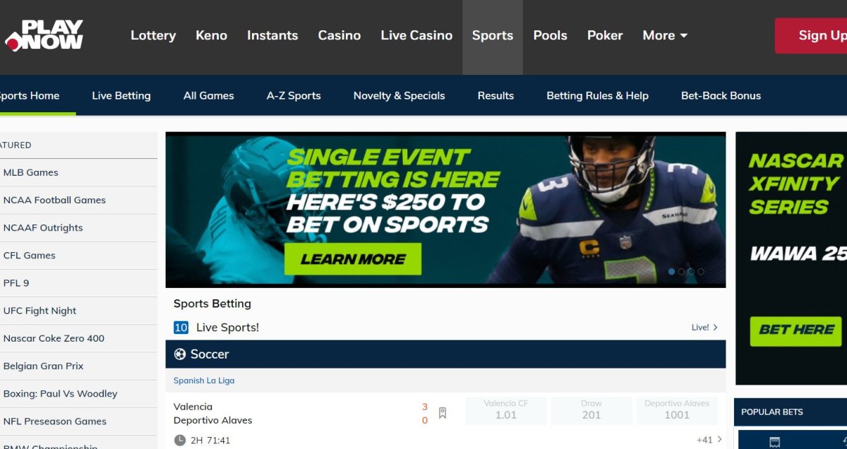 Playnow.com will now allow single-event sports betting.