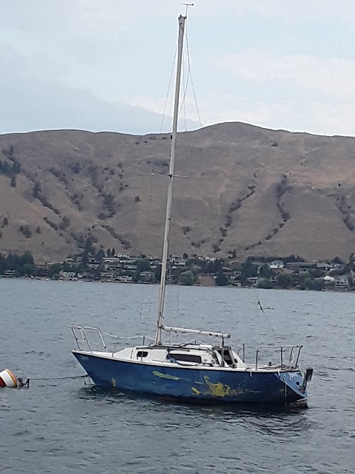 This sailboat was found adrift Friday night on Okanagan Lake in Vernon. 